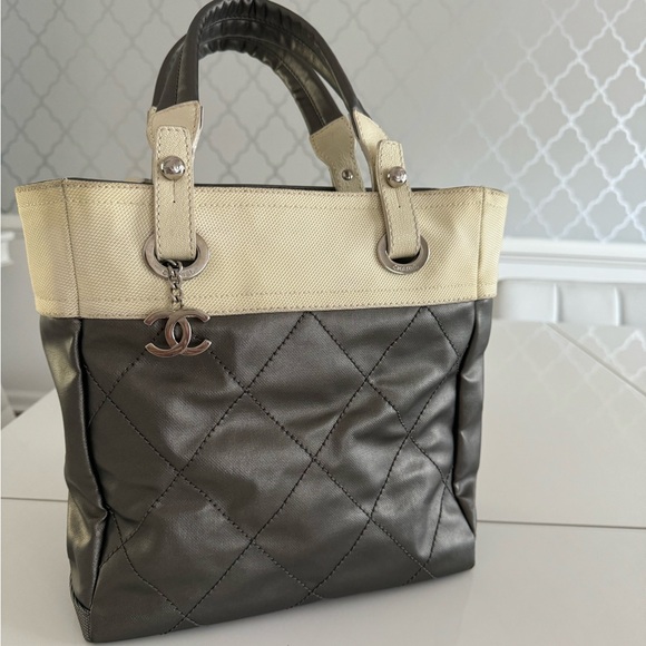 Chanel Biarritz Quilted Canvas Tote - Picture 1 of 11
